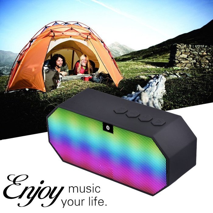 Bluetooth Speakers,Ecandy Portable Wireless Stereo Speaker with LED Lights, Build-in Microphone Support Hands-free... N6