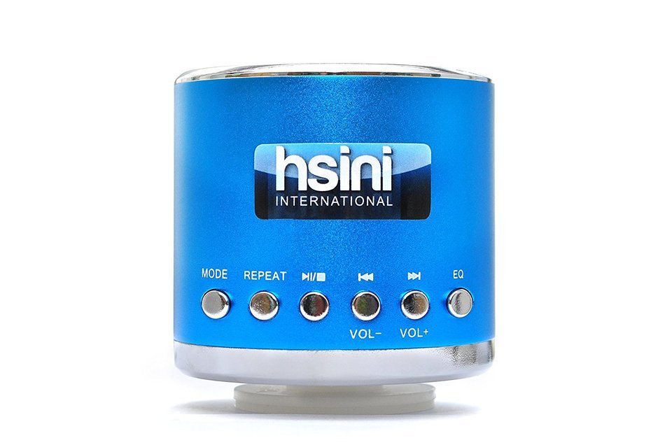 hsini Portable Mini Music SD USB Speaker for PC Mobile Phone MP3 Player - Retail Packaging - Blue