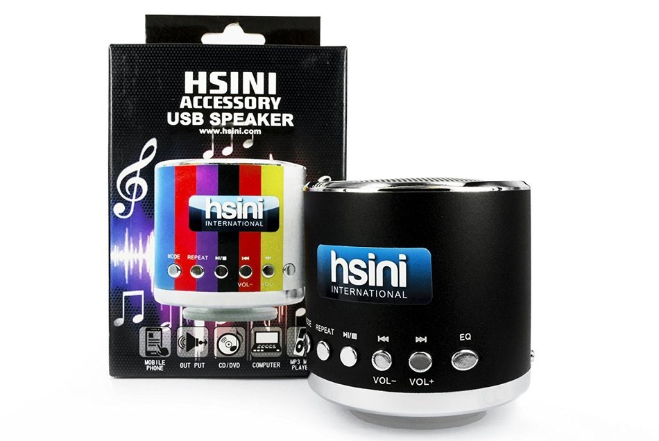 hsini Portable Mini Music SD USB Speaker for PC Mobile Phone MP3 Player - Retail Packaging - Blue N7