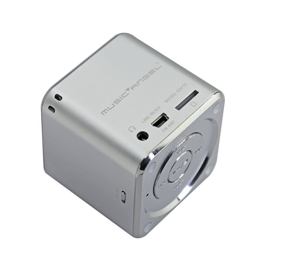 Mini Size 5*5*5cm TF card, FM radio Speaker Portable Speaker-Different Color Available, Black