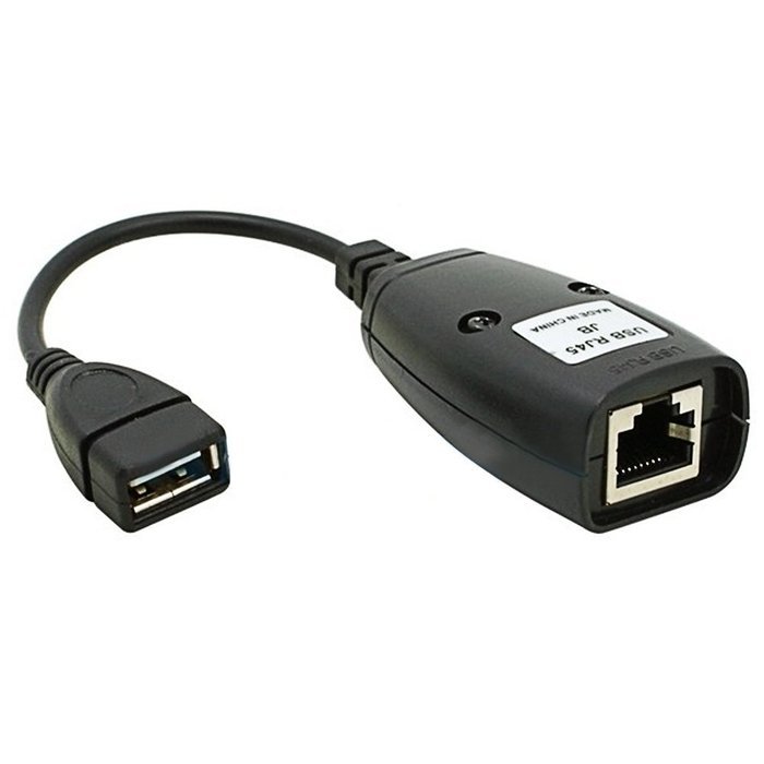 2 Pcs USB to RJ45 LAN Cable Extension Adapter Extender Over Cat5 RJ45 Cat6 Patch Cord Black N2