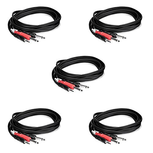 Hosa CMP-159 3.5 mm TRS to Dual 1/4 inch TS Stereo Breakout Cable, 10 feet N3