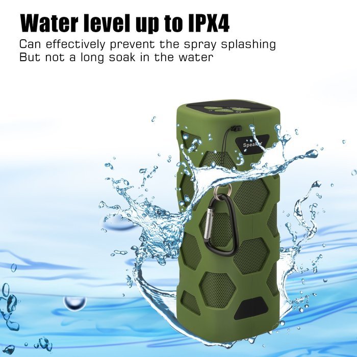 Qooltek Waterproof Sport Speaker Portable Wireless Bluetooth 4.0 Speaker Built-in Mic with NFC and Power Bank... N2
