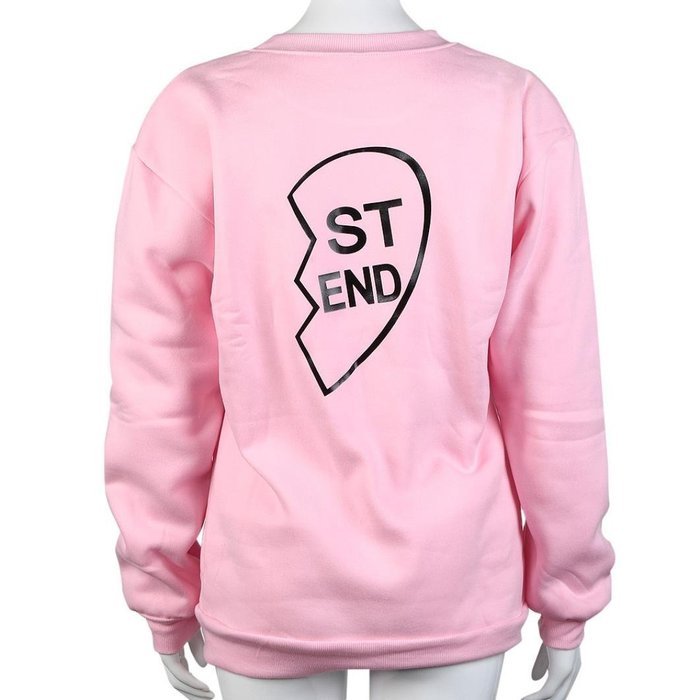 AIMTOPPY Fashion Women Letter Print Long Sleeve Hooded Sweater Top Blouse Sister Shirt (L, B( ST END )) N2