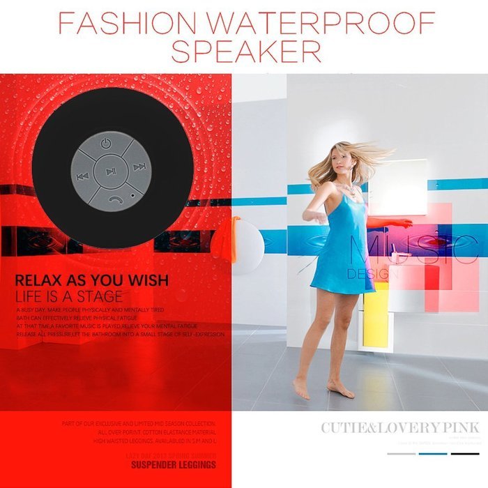 Protech Bluetooth Waterproof IPx4 Shower Wireless Speaker 3.0, Mini Water Resistant Wireless Shower Speaker, Handsfree... N21