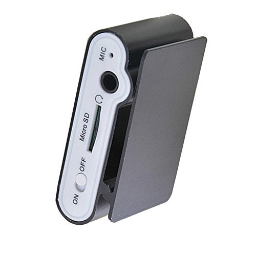 ATFUNGO Mini MP3 Player Clip USB FM Radio LCD Screen Support for 32GB Micro SD (Black) N3