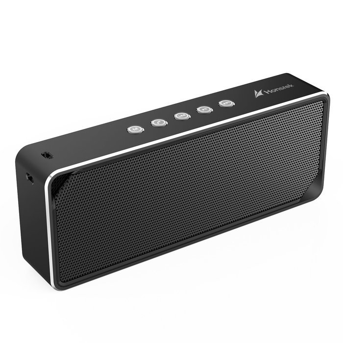 Honstek K7 Bluetooth Wireless Portable Speaker with Stereo HD Sound and Enhanced Bass(Black)