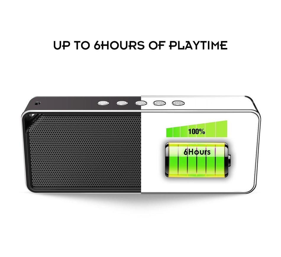 Honstek K7 Bluetooth Wireless Portable Speaker with Stereo HD Sound and Enhanced Bass(Black) N6