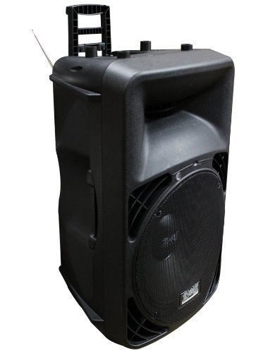 Absolute USA PRO USPRO15M Portable 15-Inch Amplified Speaker with MP3/SD/USB/FM Radio Player Built-In LCD Display