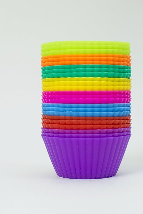 The Boston Sweets Silicone Cupcake Liners - 24 Pack Baking Cups- EIGHT colors - Reusable & Nonstick Muffin Molds... N9