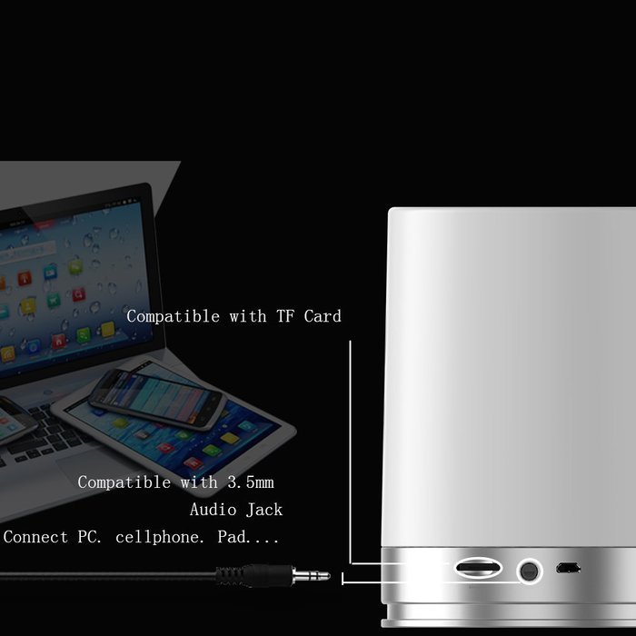 BONAOK Smart Wireless Bluetooth Speaker APP control 16 Million Colorful LED Light for Android & IOS Smartphone... N18