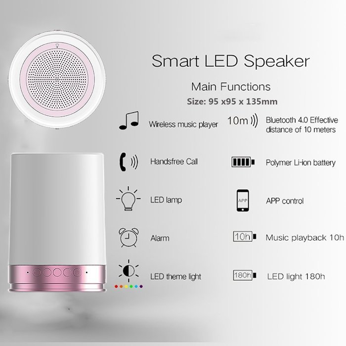 BONAOK Smart Wireless Bluetooth Speaker APP control 16 Million Colorful LED Light for Android & IOS Smartphone... N30