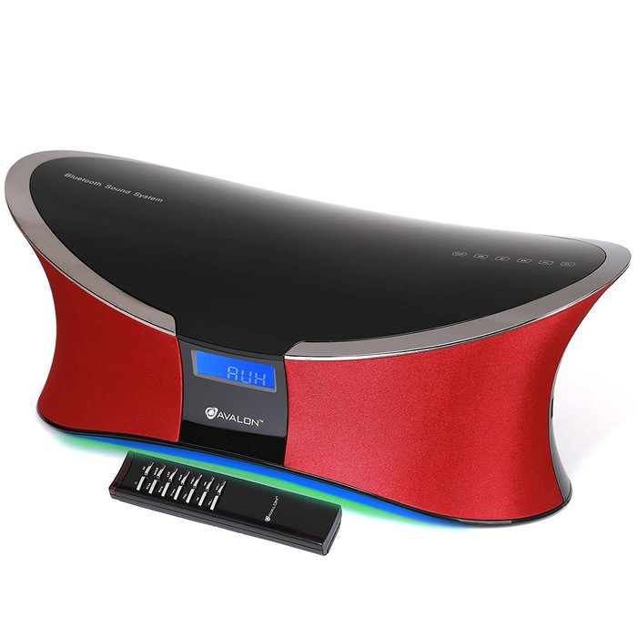 Avalon 2.1CH Bluetooth Speaker Sound System with AUX and FM Radio, Red N2