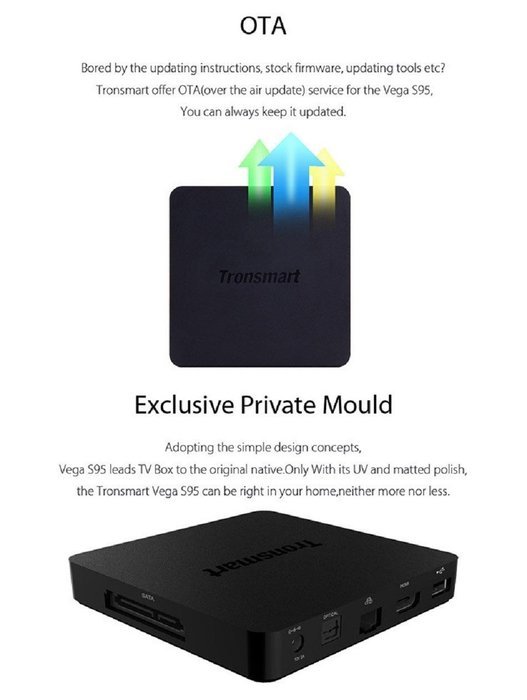 Luckymall 2016 100% NEW Tronsmart Vega S95 Telos Android TV Box Amlogic S905 Quad Core 2.0GHz 2G/16G 802.11ac...