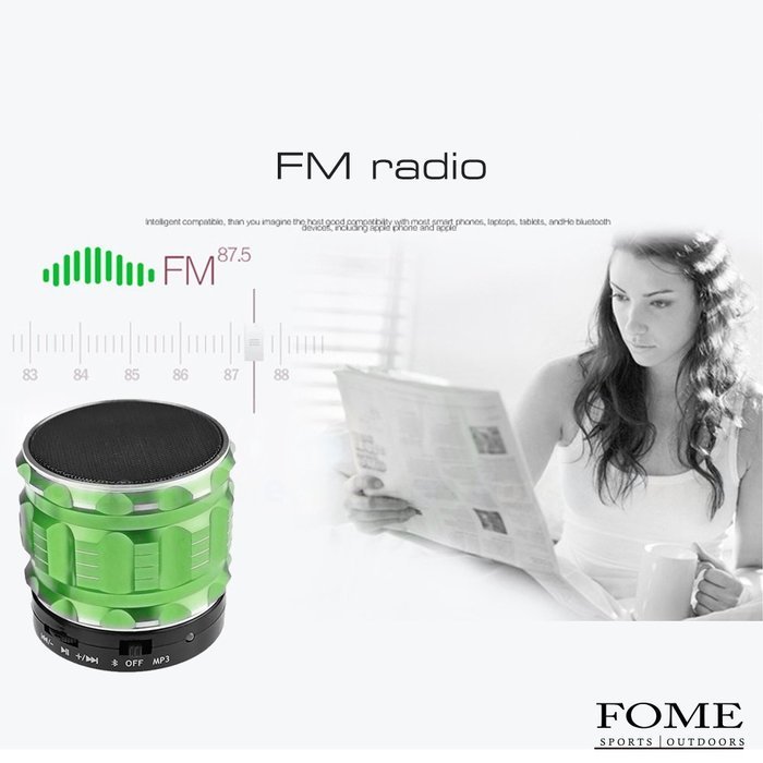 Wireless Bluetooth Speaker, FOME SPORTS|OUTDOORS Portable Mini Metal Steel Speaker with Fm Radio Support TF/SD... N14