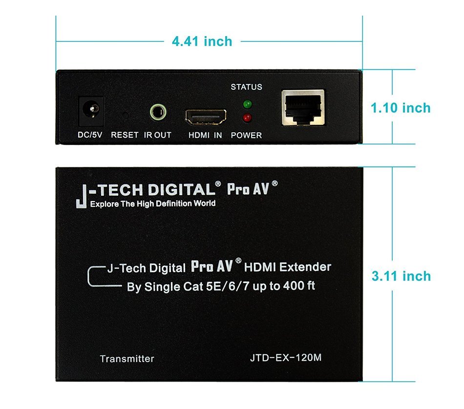 J-Tech Digital Hdmi Extender By Single Cat 5E/6/7 (The Latest & The Best) Ver 1.3 Certified For Full Hd 1080P N10
