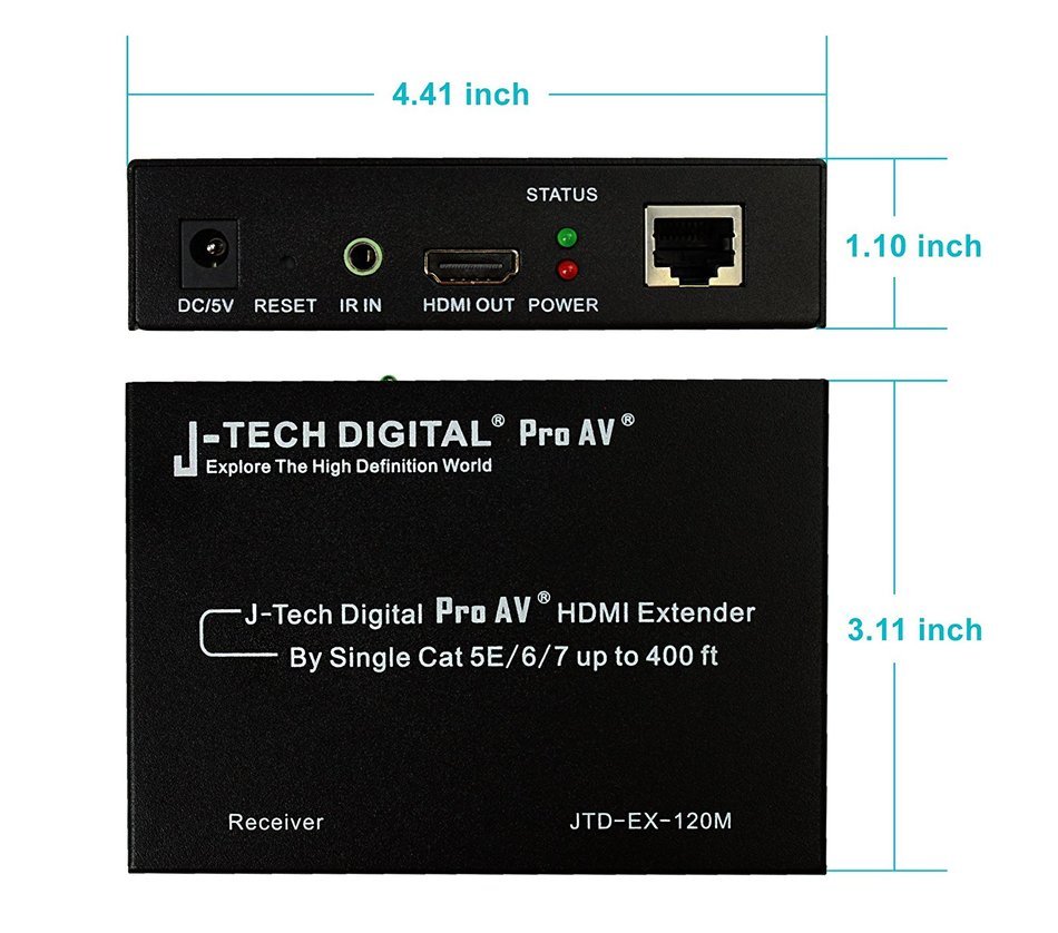 J-Tech Digital Hdmi Extender By Single Cat 5E/6/7 (The Latest & The Best) Ver 1.3 Certified For Full Hd 1080P N11