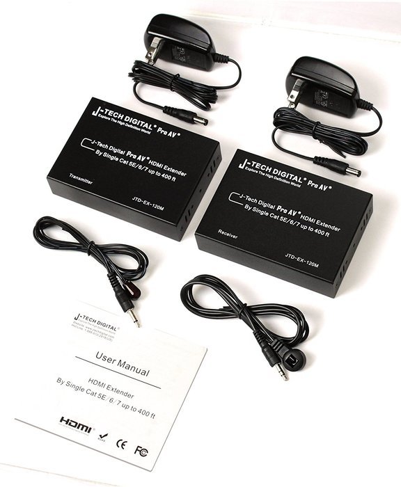 J-Tech Digital Hdmi Extender By Single Cat 5E/6/7 (The Latest & The Best) Ver 1.3 Certified For Full Hd 1080P N13