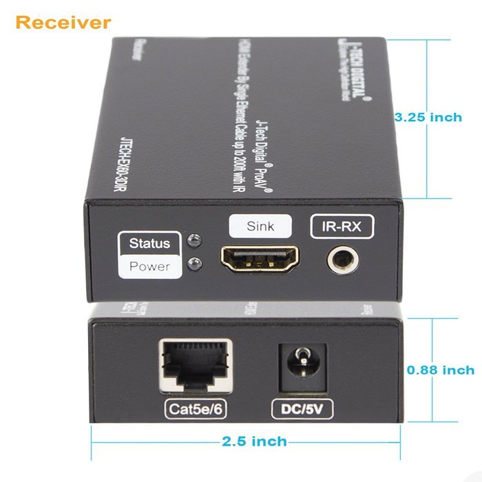 J-Tech Digital Hdmi Extender By Single Cat 5E/6/7 (The Latest & The Best) Ver 1.3 Certified For Full Hd 1080P N15