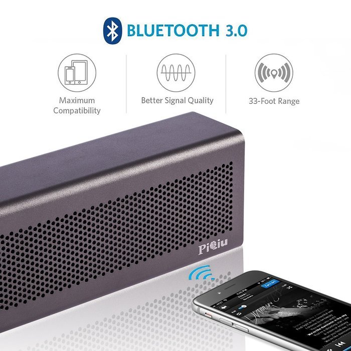 [New Release]Bluetooth Speaker, Piqiu Premium Aluminum portable Wireless Stereo Speaker,Dual Passive Radiators... N2