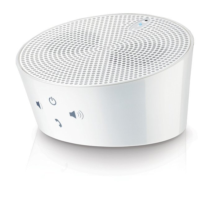 AVES Aqua Portable Bluetooth Speaker w/ Noise-reduction Mic Handsfree Phone Kit in White