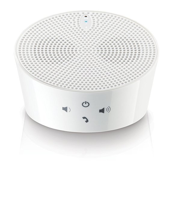 AVES Aqua Portable Bluetooth Speaker w/ Noise-reduction Mic Handsfree Phone Kit in White N2