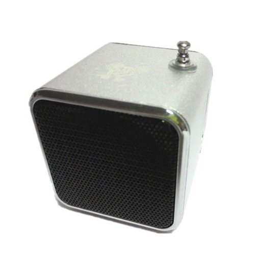 HuaYang USB Digital PC Mini Speaker Micro SD/TF Card MP3 Music Player FM Radio(Silver) N2