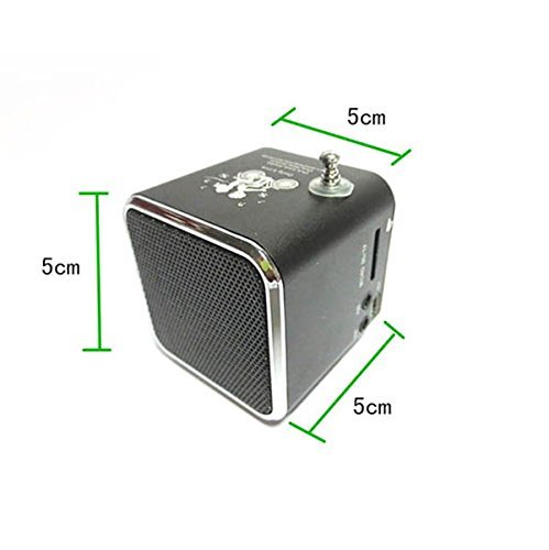 HuaYang USB Digital PC Mini Speaker Micro SD/TF Card MP3 Music Player FM Radio(Silver) N6