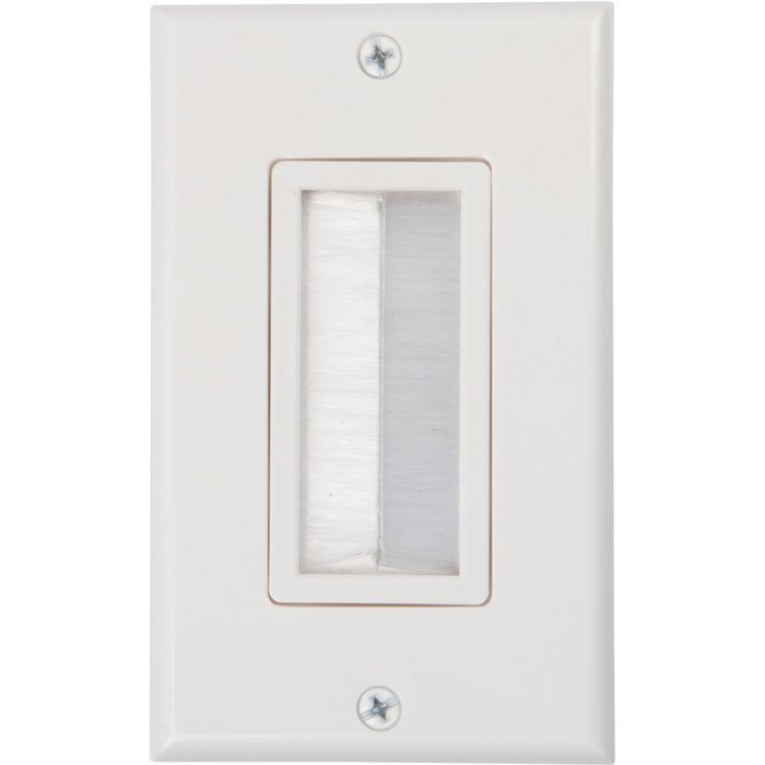 Buyer's Point Brush Wall Plate, Decora Style, Cable Pass Through Insert for Wires, Single Gang Cable Access Strap...