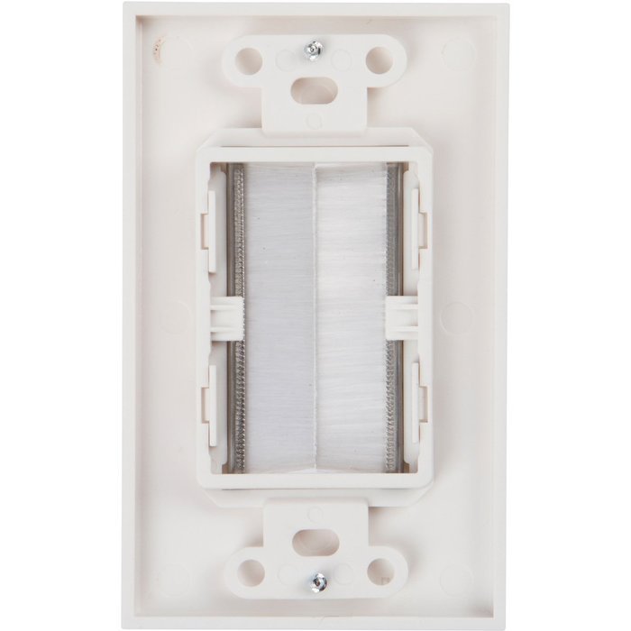 Buyer's Point Brush Wall Plate, Decora Style, Cable Pass Through Insert for Wires, Single Gang Cable Access Strap... N2