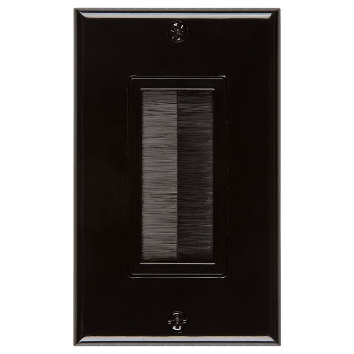 Buyer's Point Brush Wall Plate, Decora Style, Cable Pass Through Insert for Wires, Single Gang Cable Access Strap... N6