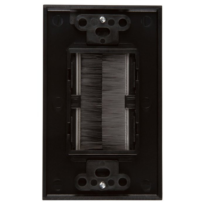 Buyer's Point Brush Wall Plate, Decora Style, Cable Pass Through Insert for Wires, Single Gang Cable Access Strap... N7