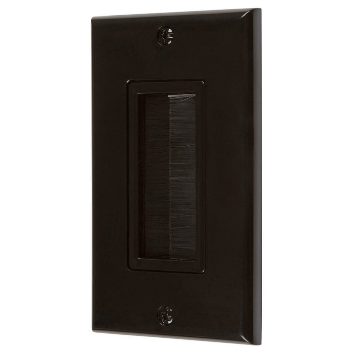 Buyer's Point Brush Wall Plate, Decora Style, Cable Pass Through Insert for Wires, Single Gang Cable Access Strap... N8
