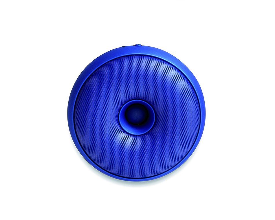 Lexon HOOP portable, rechargeable Bluetooth speaker in a Metallic Blue Finish