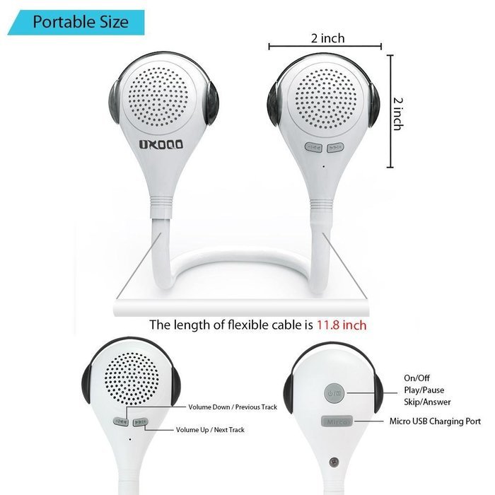 OXOQO Ultra-Portable Wireless Bluetooth Speaker, Stereo Speaker for Indoor/Outdoor, Black N2