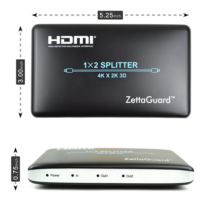 Zettaguard 4K x 2K 4 Port 4 x 1 HDMI Switch with PIP and IR Wireless Remote Control, HDMI Switcher Hub Port Switches... N11