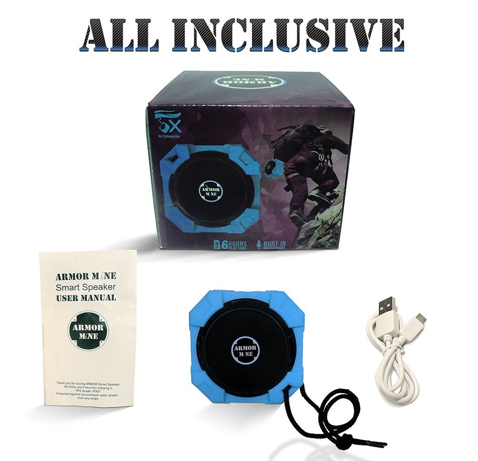ARMOR MiNE Portable Waterproof Bluetooth Speaker - Smack Black N22