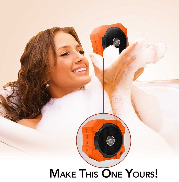 ARMOR MiNE Portable Waterproof Bluetooth Speaker - Smack Black N32
