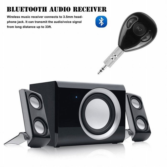 Powstro Bluetooth Audio Receiver, 3.5mm 4.1 Stereo Music Adapter Hands-free Hands-Free Car Kits for Speaker Car... N9
