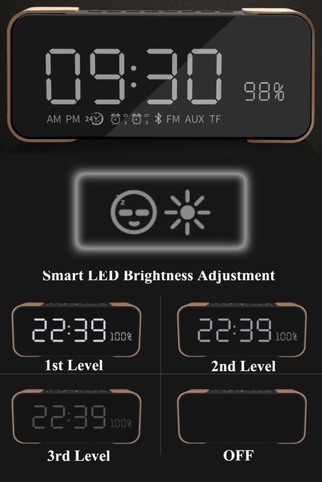 Bluetooth Speakers,Werleo Hi-Fi Portable Wireless Stereo Speaker with Alarm Clock,Build-in Mic,FM Radio,LED Light... N11