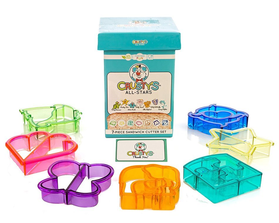 Crusty's All-Stars Sandwich Cutters - Set of 7 High-Quality Crust & Cookie Cutters - Butterfly, Dinosaur, Dolphin...