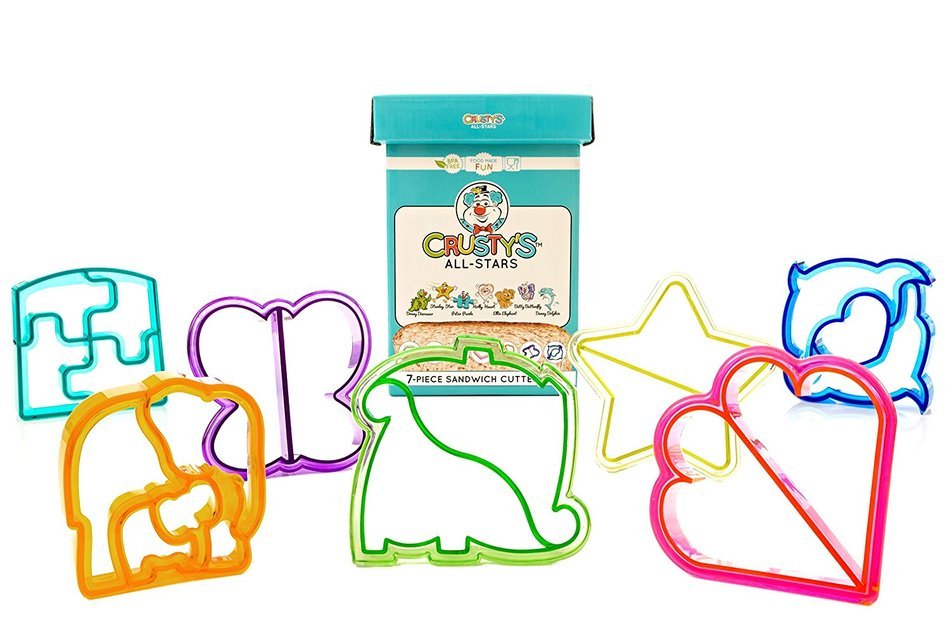 Crusty's All-Stars Sandwich Cutters - Set of 7 High-Quality Crust & Cookie Cutters - Butterfly, Dinosaur, Dolphin... N8