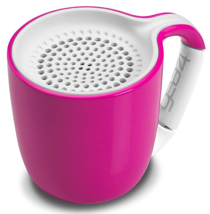 GEAR4 Espresso Small Coffee Cup Style Bluetooth Speaker with Carabineer Handle Clip in Pink(PS006PKG) N3