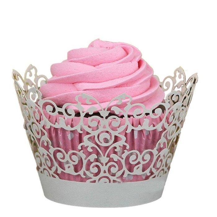 GOTD Baking Mould Cake Bread Chocolate Jelly Candy Mold, 50pc New! Lace Laser Cut Cupcake Wrapper Liner Baking... N5