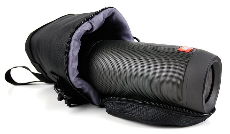 DURAGADGET JBL Pulse & Pulse 2 Portable Speaker Case - Deluxe Black Padded Water-Resistant Speaker Carry Bag /... N2
