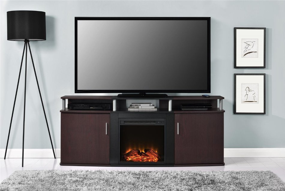 Altra Carson 50" TV Stand, Cherry/Black N3