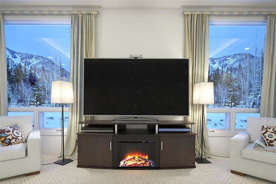 Altra Carson 50" TV Stand, Cherry/Black N8