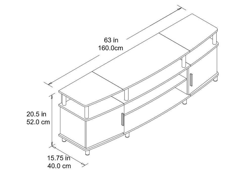 Altra Carson 50" TV Stand, Cherry/Black N27