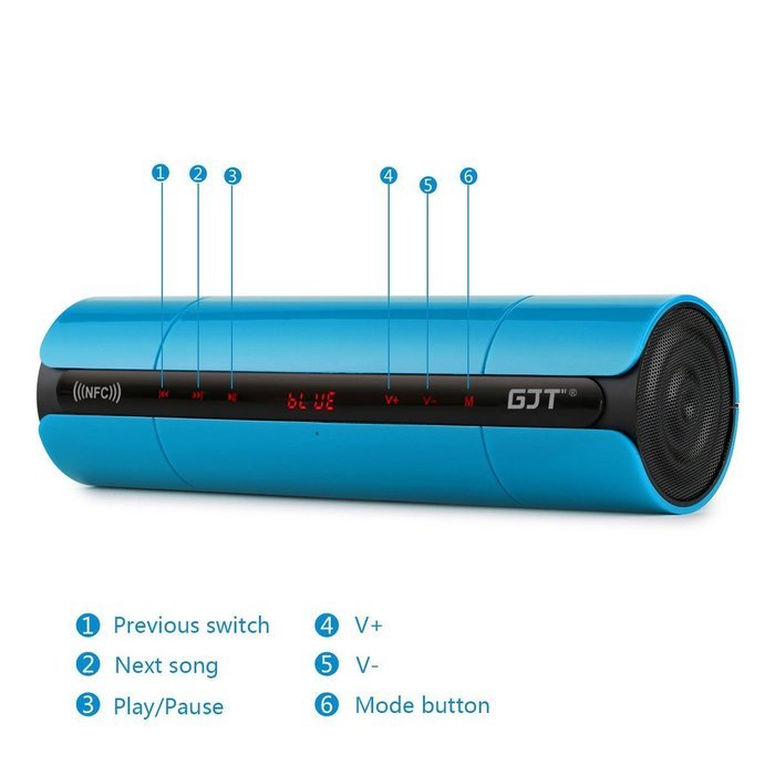 GJT&reg;Bluetooth 4.0 Portable Wireless Stereo Speaker,Speakerphone Ultra Bass Speaker,NFC,AUX for iPhone,iPad,Samsung... N2