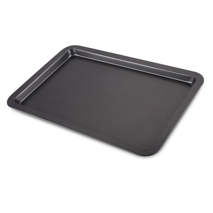 Finether FDA 3-Piece Nonstick Rectangular Bakeware and Cookie Sheet Set Pan Set Serving Tray, Dark Grey N5